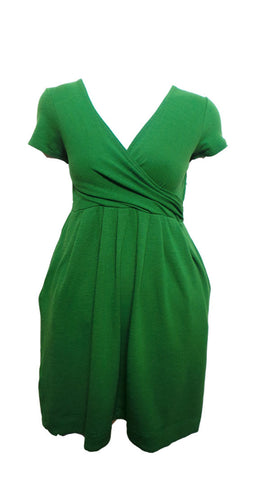 DKNY Green Wool Wrap Dress