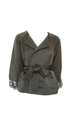 Khaki DKNY Wrap Jacket