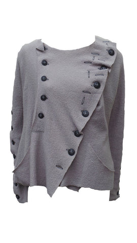 Multi Button Light Grey Knit