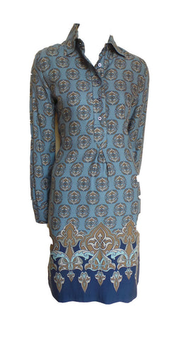 Vilagallo Blue Print Dress